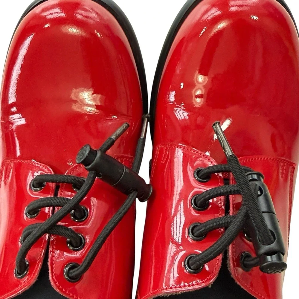 Guess Red Patent Leather Chunky‎ Lug Sole Lace-Up Shoes Club Kid Y2K Women's 8
